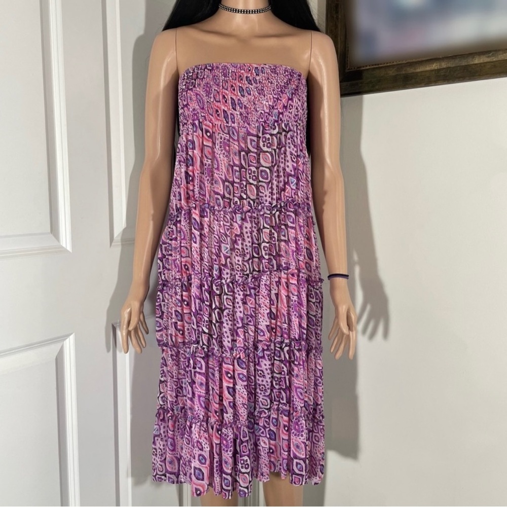 Kenneth Cole Reaction Smocked Midi Dress / Swimsuit Coverup for Summer/Vacation